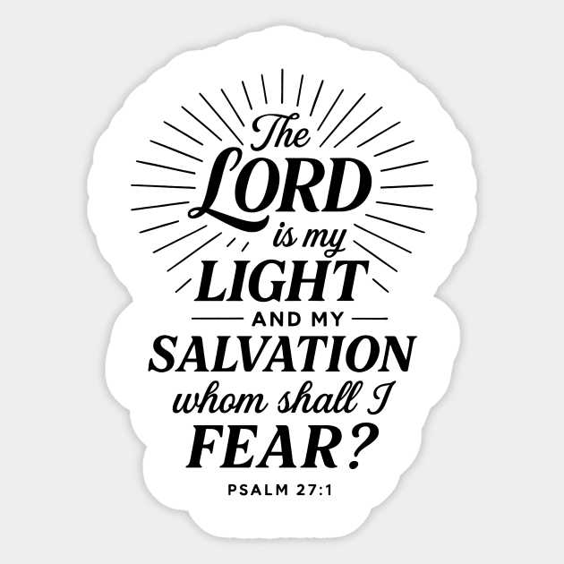 The Lord Is My Light and Salvation - Psalm 27:1 Christian Gift Sticker by Joyce A's Store